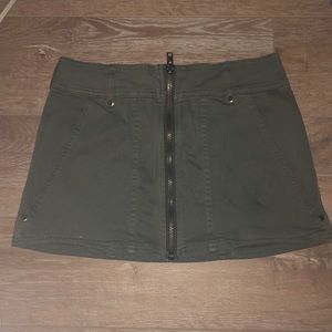 Free people army green mini skirt